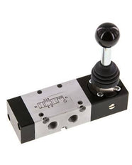 5/3 G1/8'' Center Closed Hand Lever Valve Detent -0.95-10bar/-13.2-140psi