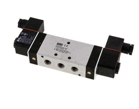 5/3 G1/4'' Exhaust Center Solenoid Valve 24V DC ATEX 3-10bar/42-140psi Airtec