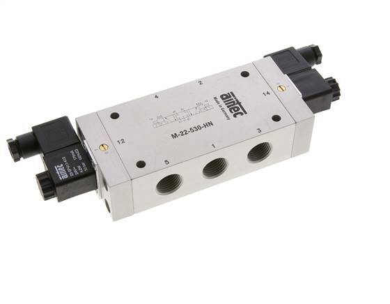 5/3 G1/2'' Center Closed Solenoid Valve 115V AC 3-10bar/42-140psi Airtec
