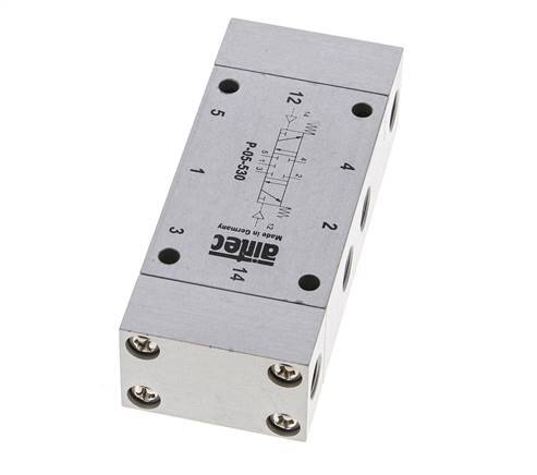 5/3 G1/8'' Valve pilote d'air à centre fermé 0-8bar/0-112psi Airtec