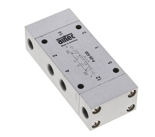 5/3 G1/8'' Valve pilote d'air à centre fermé 0-8bar/0-112psi Airtec