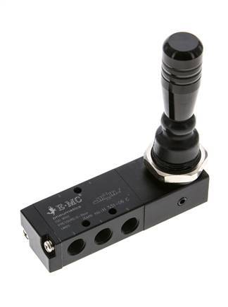 5/3 G1/8" Center Closed Hand Lever Valve Detent 0-8bar/0-112psi E.MC