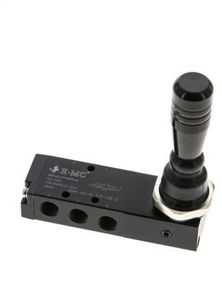 5/3 G1/8" Center Closed Hand Lever Valve Detent 0-8bar/0-112psi E.MC