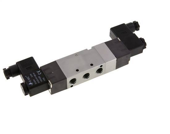 5/3 G1/4'' Electrovanne de centre de pression 24V DC 1.5-8bar/21.0-112psi E.MC