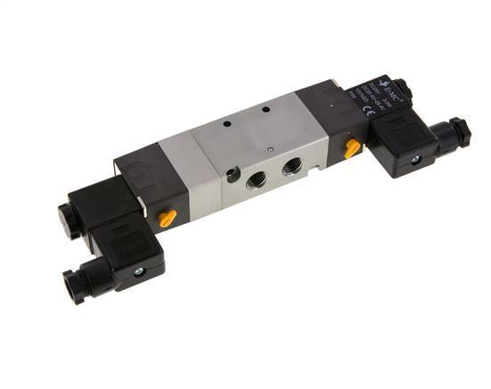 5/3 G1/4'' Electrovanne de centre de pression 24V DC 1.5-8bar/21.0-112psi E.MC