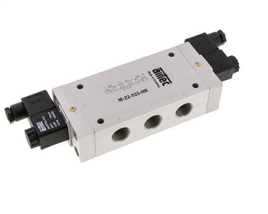 electrovanne centrale d'échappement 5/3 G1/2'' 24V DC 3-10bar/42-140psi Airtec