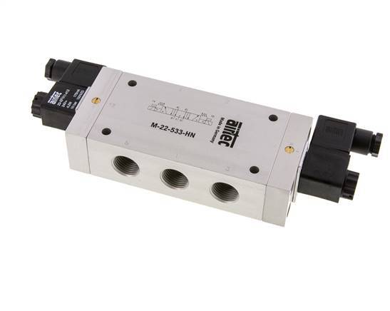 electrovanne centrale d'échappement 5/3 G1/2'' 24V DC 3-10bar/42-140psi Airtec