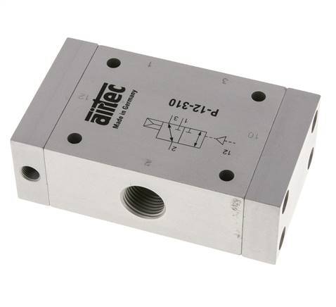 valve pilote d'air 3/2 G1/2'' (G1/8'') 1-10bar/14-140psi Airtec