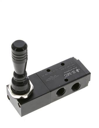 5/3 G1/4'' (G1/8'') Valve à levier manuel pour centre de pression 0-8bar/0-112psi E.MC