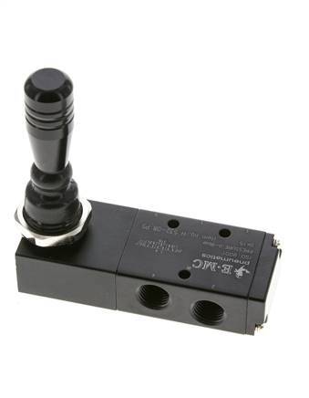 5/3 G1/4'' (G1/8'') Valve à levier manuel pour centre de pression 0-8bar/0-112psi E.MC