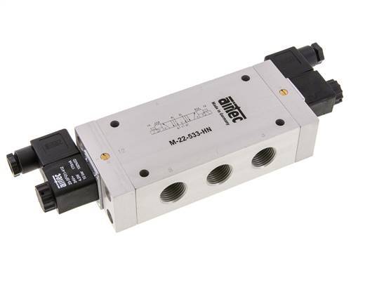 5/3 G1/2'' Exhaust Center Solenoid Valve 115V AC 3-10bar/42-140psi Airtec