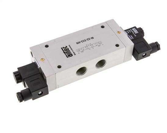 5/3 G1/2'' Exhaust Center Solenoid Valve 115V AC 3-10bar/42-140psi Airtec