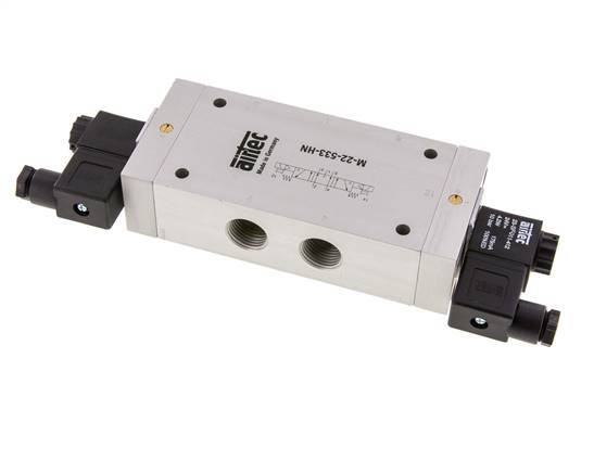 5/3 G1/2'' Exhaust Center Solenoid Valve 115V AC 3-10bar/42-140psi Airtec