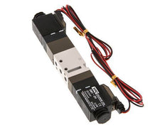 5/3 M5 Electrovanne à centre fermé 24V DC 2-10bar/28-140psi Fiche à 2 broches YPC