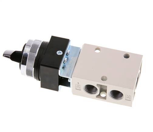 vanne rotative 3/2 G1/4'' noire 0-8bar/0-112psi YPC