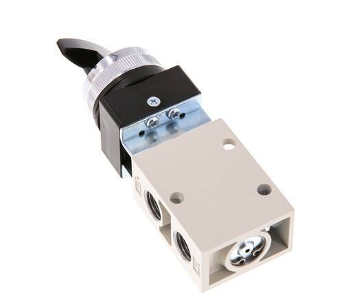 vanne rotative 3/2 G1/4'' noire 0-8bar/0-112psi YPC