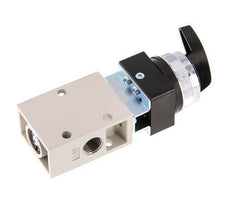 vanne rotative 3/2 G1/4'' noire 0-8bar/0-112psi YPC