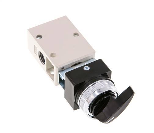vanne rotative 3/2 G1/4'' noire 0-8bar/0-112psi YPC