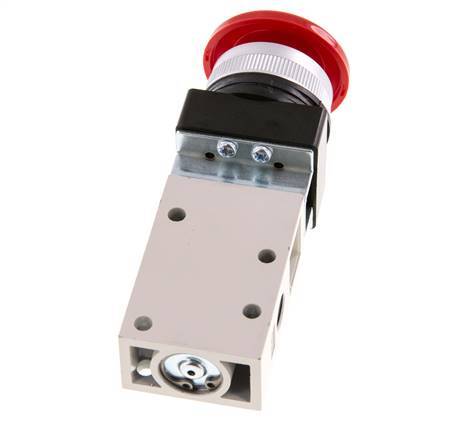 valve à bouton de paume 3/2 G1/8'' rouge 0-8bar/0-112psi YPC
