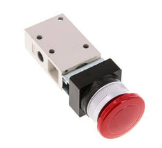 valve à bouton de paume 3/2 G1/8'' rouge 0-8bar/0-112psi YPC