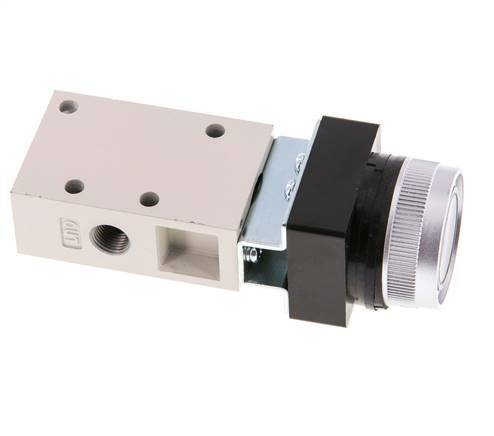 valve à bouton poussoir 3/2 G1/8'' noir 0-8bar/0-112psi YPC