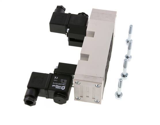 5/3 ISO 5599-2 Pressure Center Solenoid Valve 115V AC 2-10bar/28-140psi YPC