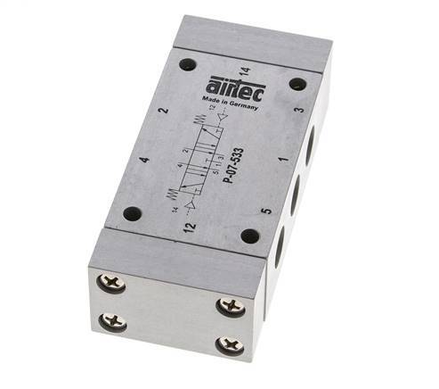 valve pilote d'air centrale d'échappement 5/3 G1/4'' 0-8bar/0-112psi Airtec