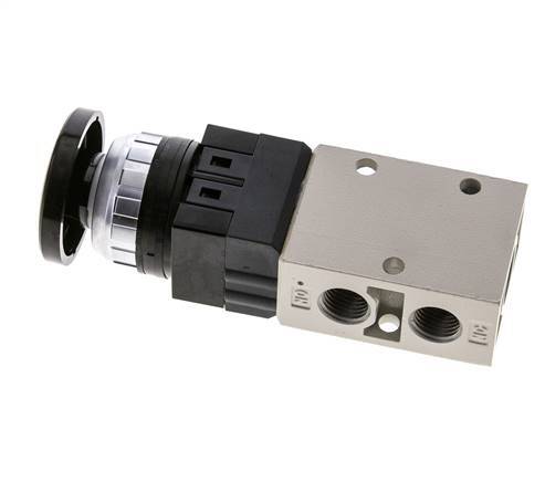 robinet à bouton-poussoir 3/2 G1/4'' noir 0-8bar/0-112psi YPC