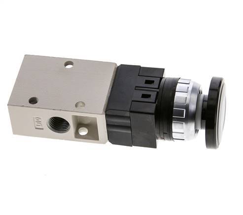 robinet à bouton-poussoir 3/2 G1/4'' noir 0-8bar/0-112psi YPC