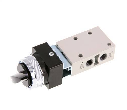 vanne rotative 3/2 G1/8'' noire 0-8bar/0-112psi YPC