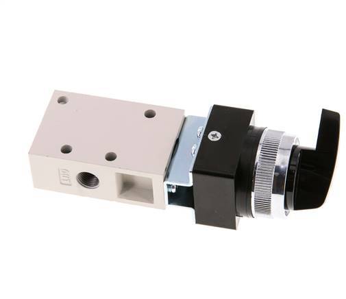 vanne rotative 3/2 G1/8'' noire 0-8bar/0-112psi YPC