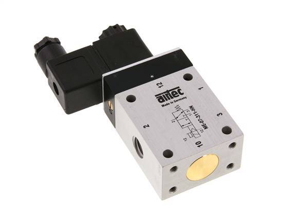 electrovanne 3/2 G1/4'' (G1/8'') Pilote externe 12V DC 0-10bar/0-140psi Airtec