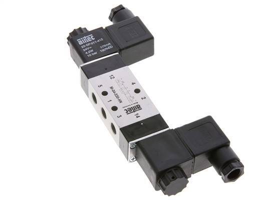 5/3 G1/8'' Center Closed Solenoid Valve 230V AC 3-10bar/42-140psi Airtec