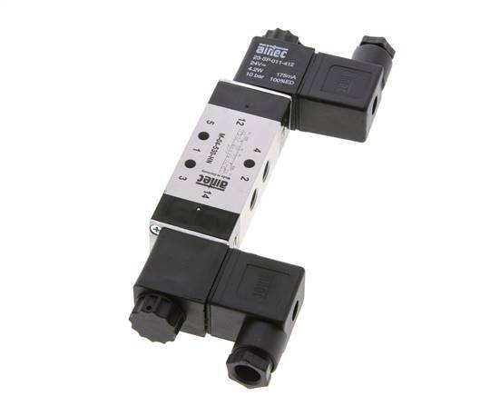 5/3 G1/8'' Center Closed Solenoid Valve 230V AC 3-10bar/42-140psi Airtec