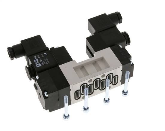 5/3 ISO 5599-1 Exhaust Center Solenoid Valve 12V DC 2-10bar/28-140psi YPC