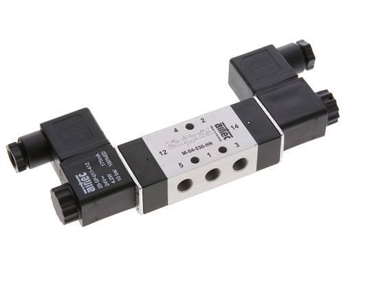 5/3 G1/8'' Electrovanne à centre fermé 12V DC 3-10bar/42-140psi Airtec