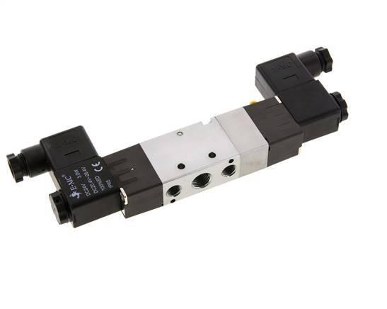 5/3 G1/4'' (G1/8'') Pressure Center Solenoid Valve 230V AC 1.5-8bar/21.0-112psi E.MC