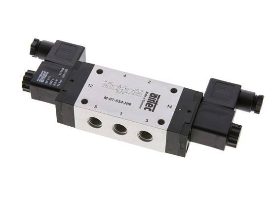 5/3 G1/4'' Pressure Center Solenoid Valve 24V AC 3-8bar/42-112psi Airtec