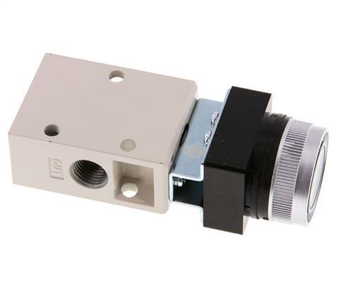 vanne à bouton poussoir 3/2 G1/4'' noir 0-8bar/0-112psi YPC