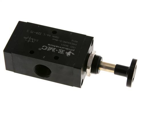 vanne à levier manuel axiale 3/2 G1/2'' 0-8bar/0-112psi E.MC