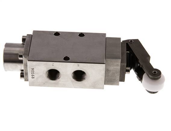vanne à levier à rouleau 5/2 G1/4'' en acier inoxydable -0.95-12bar/-13.2-168psi