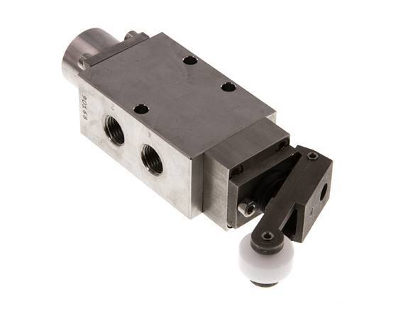 vanne à levier à rouleau 5/2 G1/4'' en acier inoxydable -0.95-12bar/-13.2-168psi
