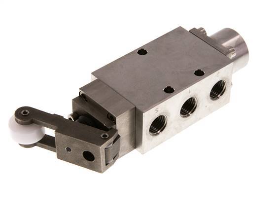 vanne à levier à rouleau 5/2 G1/4'' en acier inoxydable -0.95-12bar/-13.2-168psi