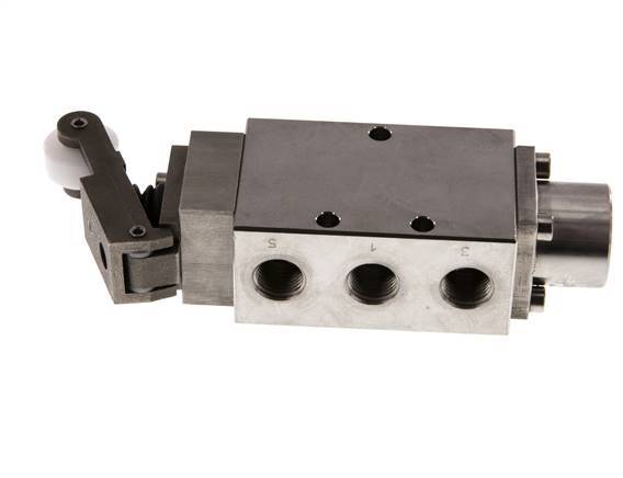 vanne à levier à rouleau 5/2 G1/4'' en acier inoxydable -0.95-12bar/-13.2-168psi