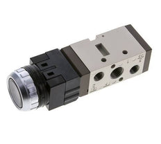 vanne à bouton poussoir 5/2 G1/4'' (G1/8'') Noir 0-8bar/0-112psi YPC