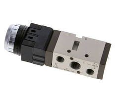 vanne à bouton poussoir 5/2 G1/4'' (G1/8'') Noir 0-8bar/0-112psi YPC