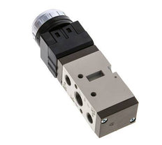 vanne à bouton poussoir 5/2 G1/4'' (G1/8'') Noir 0-8bar/0-112psi YPC