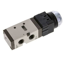vanne à bouton poussoir 5/2 G1/4'' (G1/8'') Noir 0-8bar/0-112psi YPC