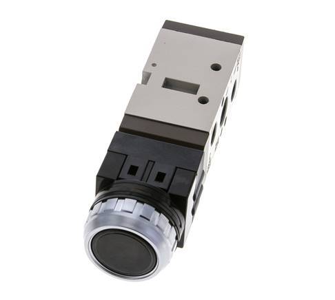 vanne à bouton poussoir 5/2 G1/4'' (G1/8'') Noir 0-8bar/0-112psi YPC
