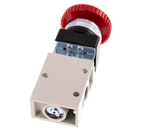 bouton d'arrêt d'urgence 3/2 G1/4'' rouge 0-8bar/0-112psi YPC